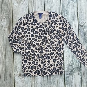Gap Leopard Print Cardigan Size Small